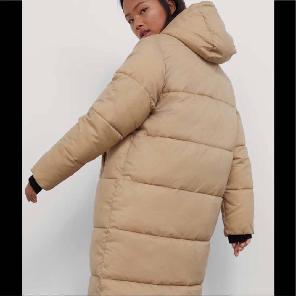NWT Kangol x H&M Light Beige Long Puffer Jacket - Picture 14 of 16